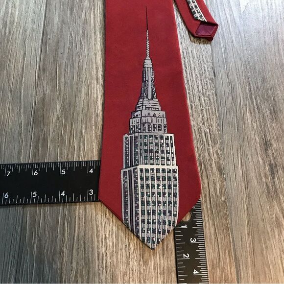 Pagliano Mens Red Silk Tie - Picture 4 of 5